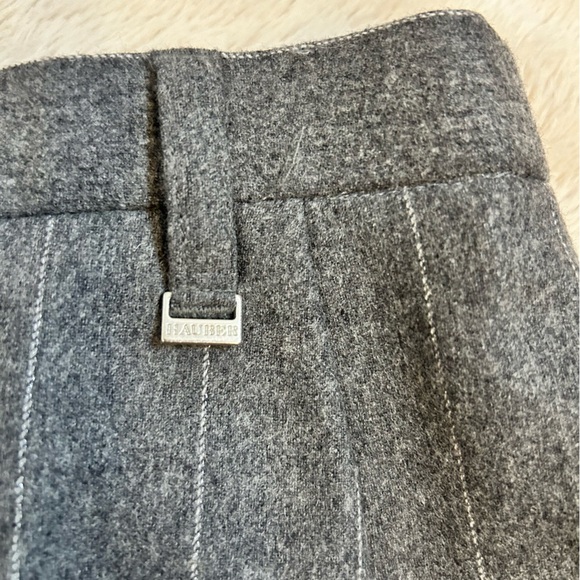 Hauber made in Germany | Woolmark Blend Gray Pinstripe Pencil Skirt Size 14 - Picture 5 of 12